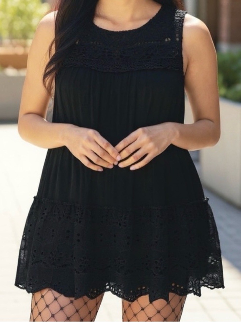 Knox Rose Black Lace top, NWOT